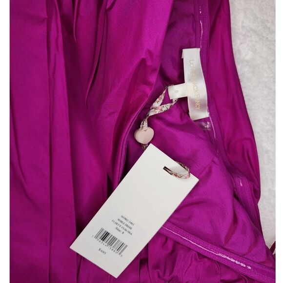 NWT $695 Loveshackfancy Noble Silk Mini Dress Cocktail Party 8 Flirty Fuschia - Picture 14 of 15